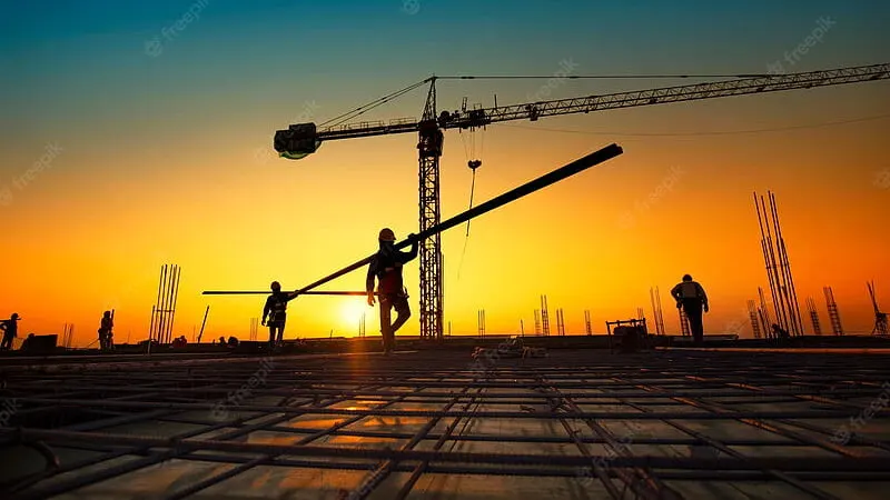 Construction contractors in Haridwar working on residential building site